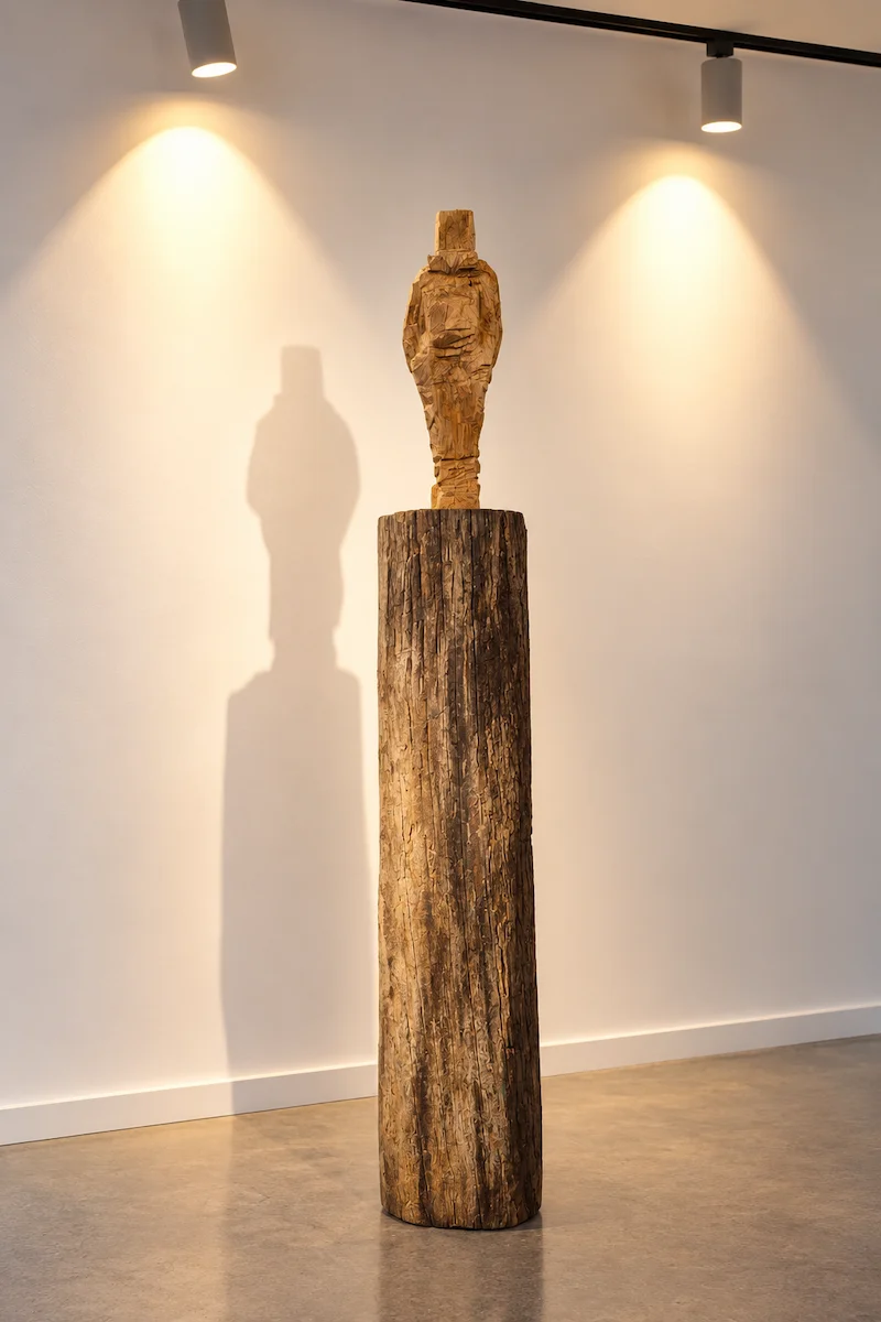 In the Sky, sculpture en bois de 160 cdm réalisée par l'artiste contemporain David David