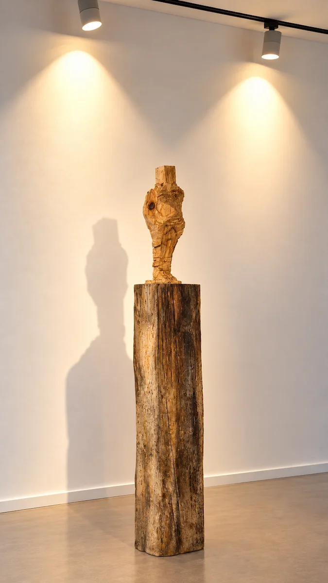 In the Sky, sculpture en bois de 160 cdm réalisée par l'artiste contemporain David David