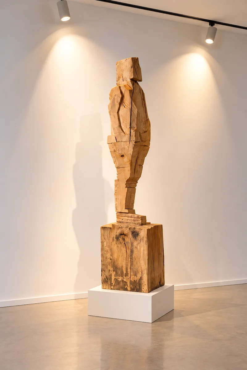 In the Sky - sculpture en bois réalisée à la tronçonneuse pas l'artiste David David
